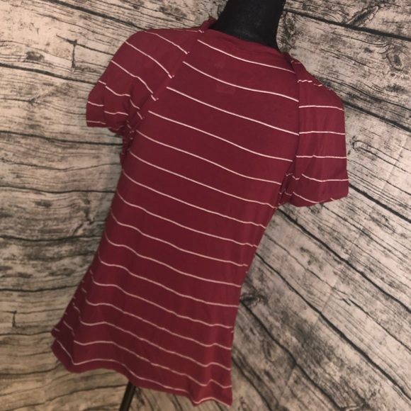 NEW•L-1X•PEACE BY PIECE ROSIE STRIPED SCARLET & WHITE LONG-SLEEVE - Picture 5 of 6
